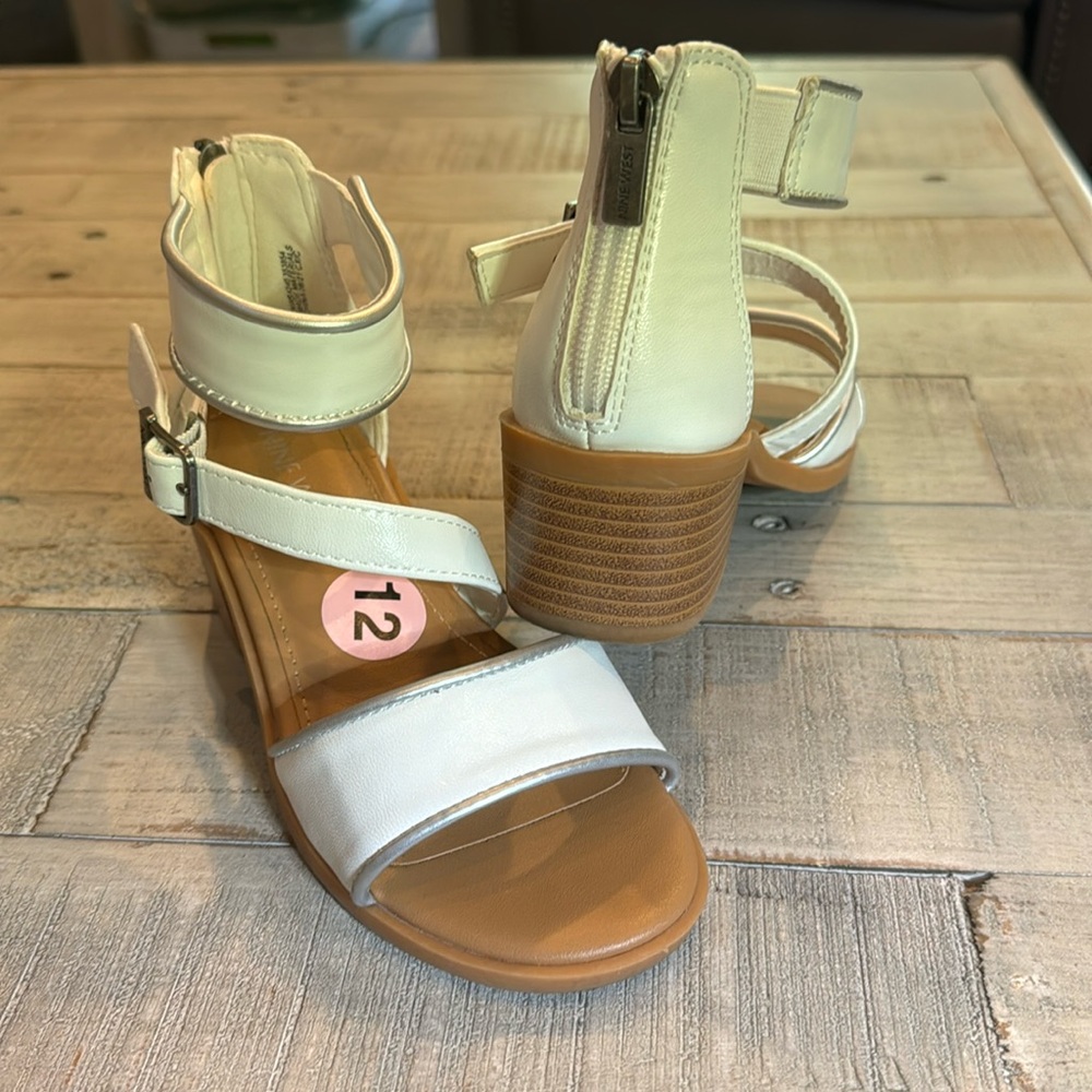 Nine West white sandals